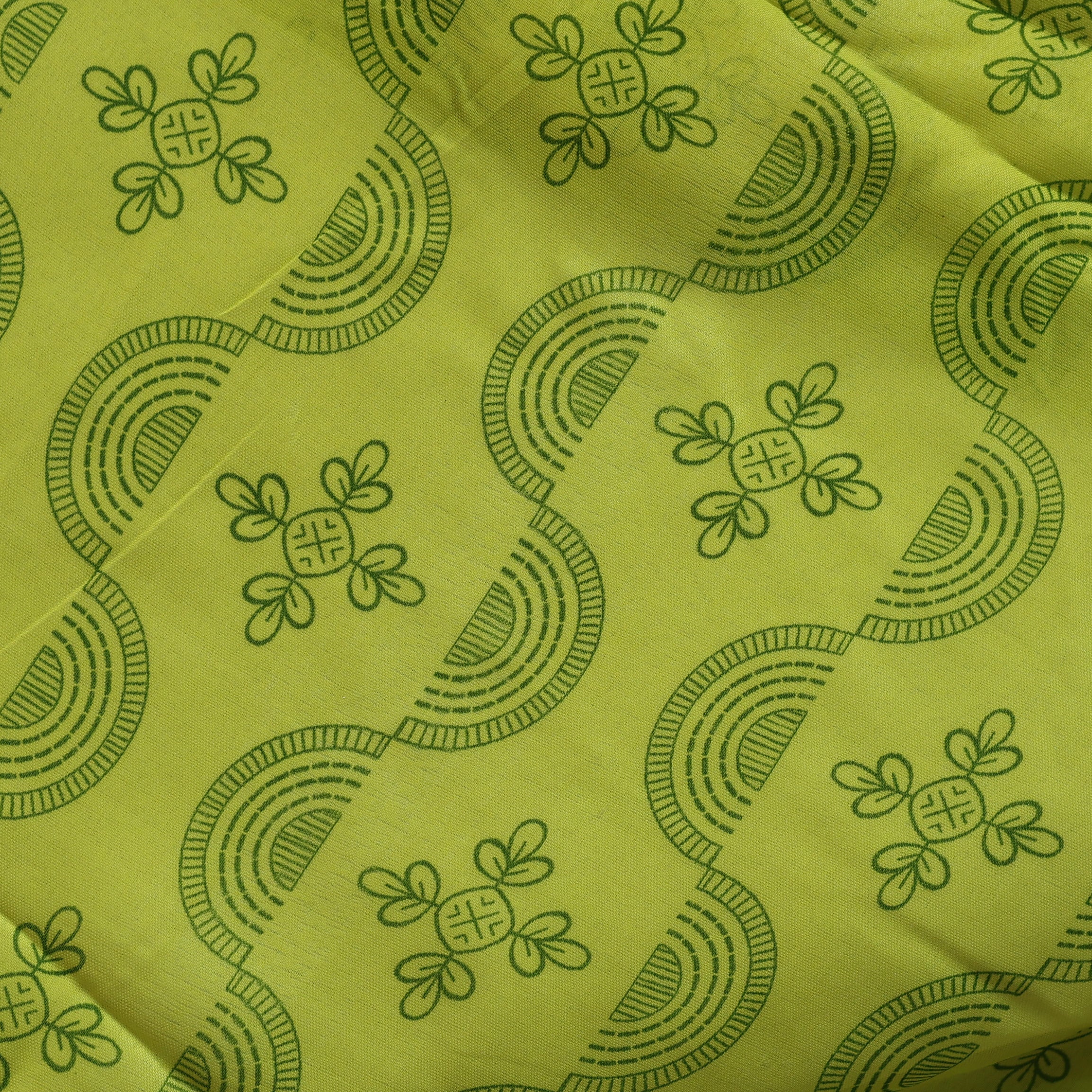 Roto Printed Fabrics Green Color