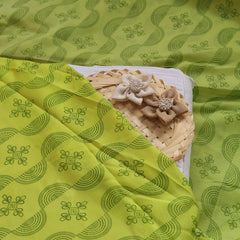 Roto Printed Fabrics Green Color