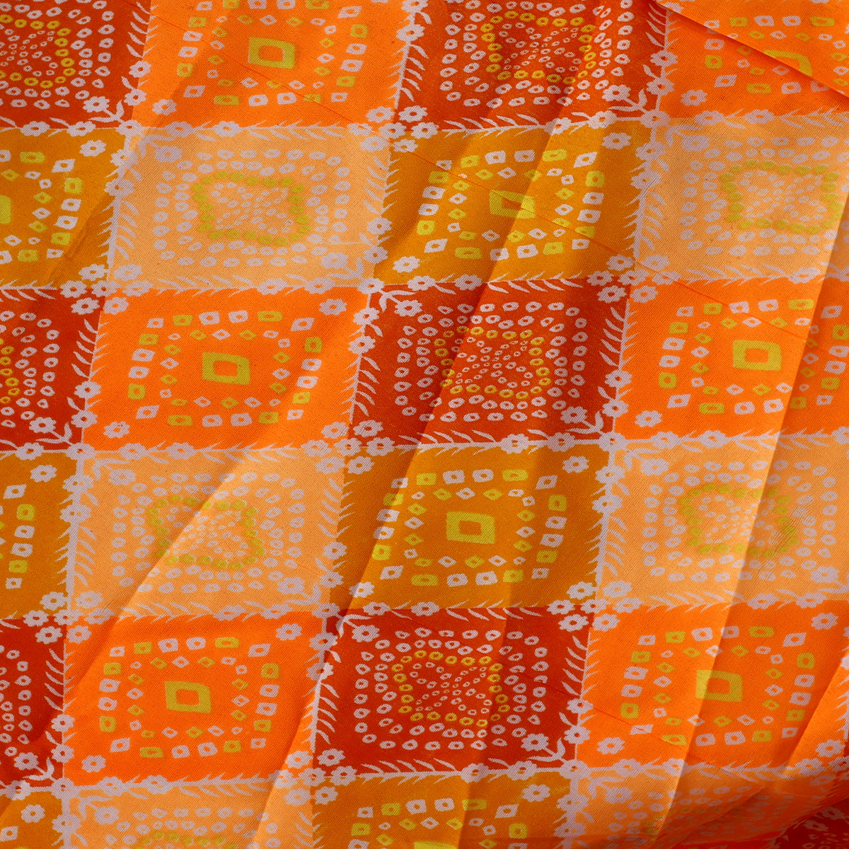 Roto Printed Fabrics Orange Color