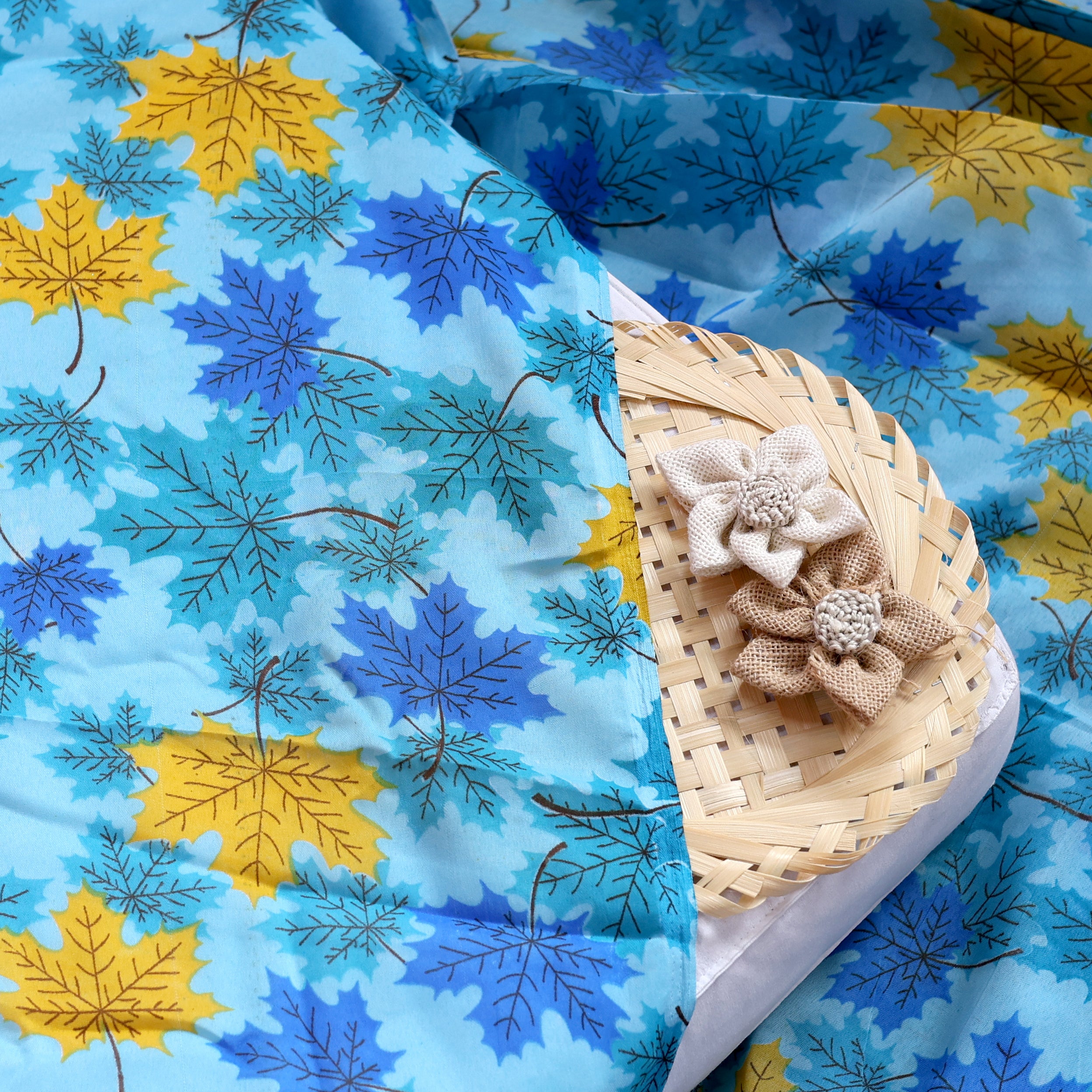 Roto Printed Fabrics Blue & Yellow