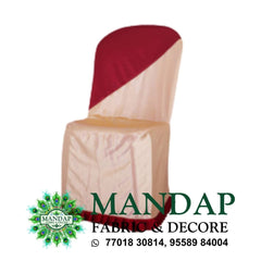 Chair Cover Dual Color Design (CC- 010) - Premium Chandni Fabric