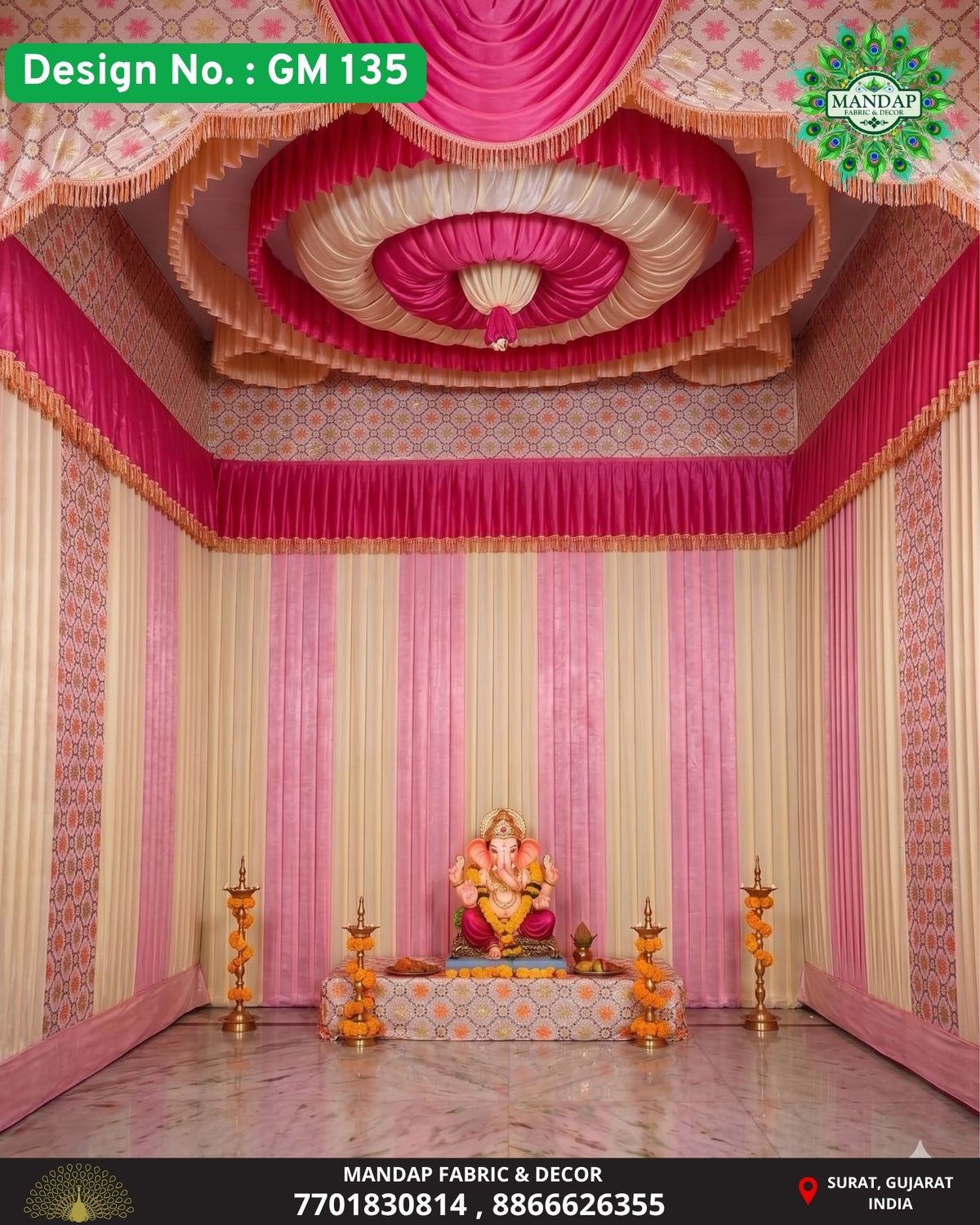 Ganpati Makhar Cloth - Design No. (GM - 135) - New Designs Customization Available