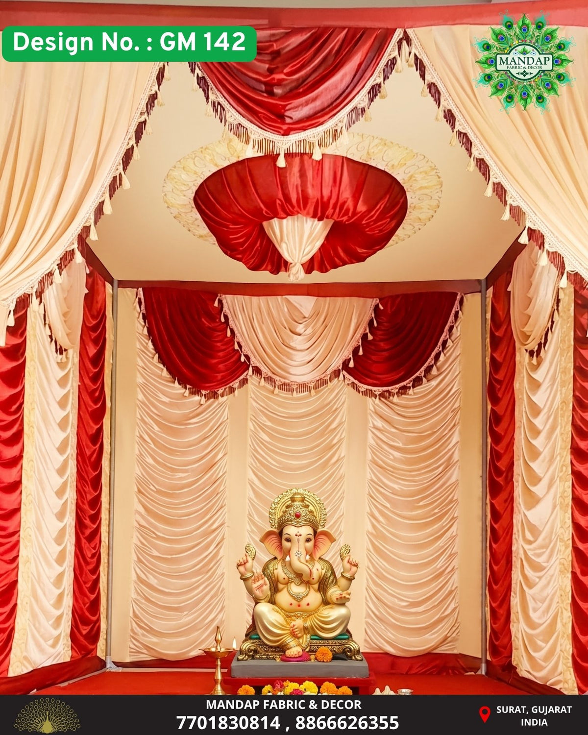 Ganpati Makhar Cloth - Design No. (GM - 142) - New Designs Customization Available