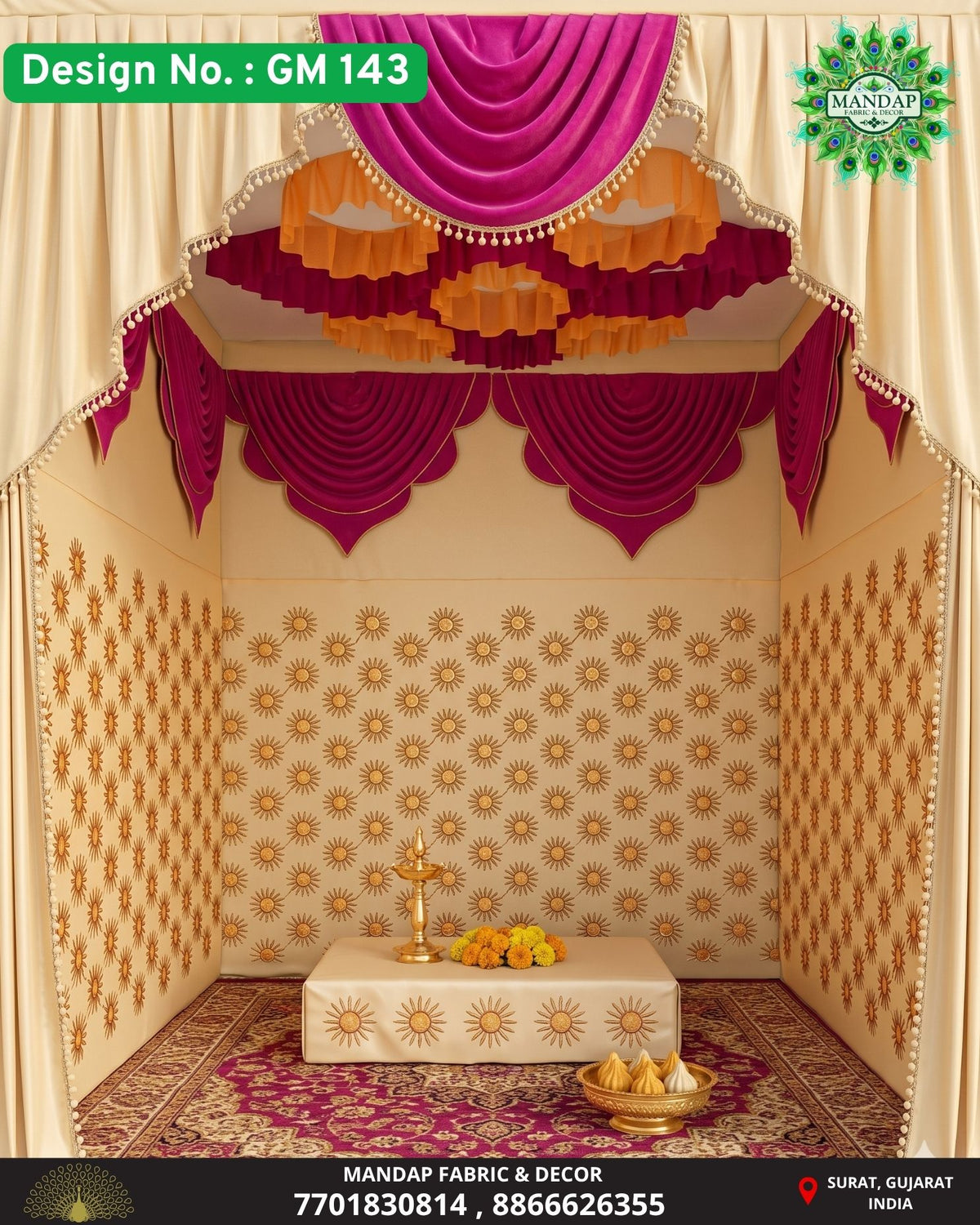 Ganpati Makhar Cloth - Design No. (GM - 143) - New Designs Customization Available