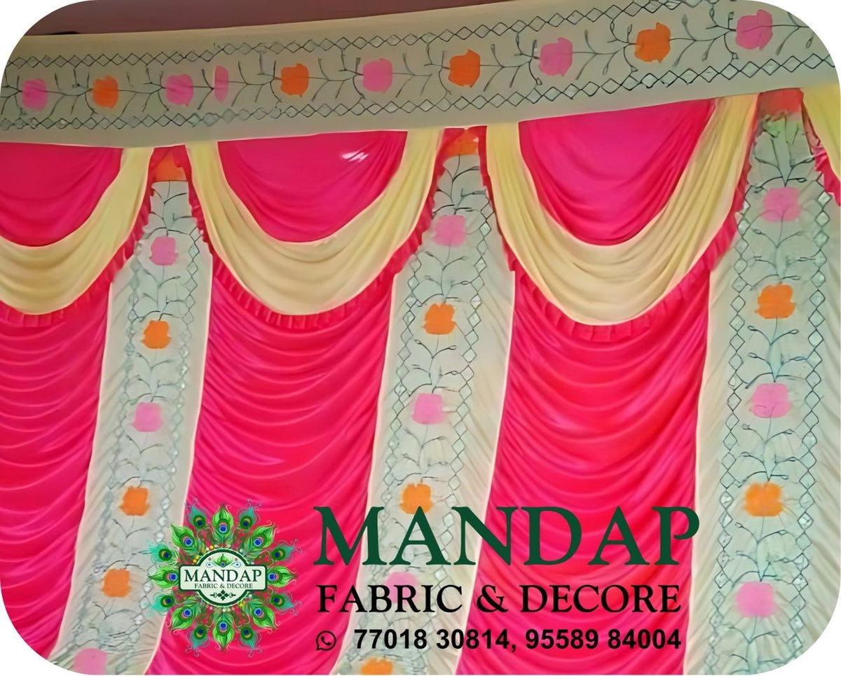 Mandap Sidewall Parda Fabric Design No.- (MSW -016) Made Of Bright Lycra - Customization Available