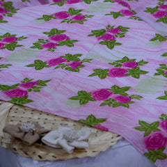 Roto Printed Fabrics ligth Pink Color