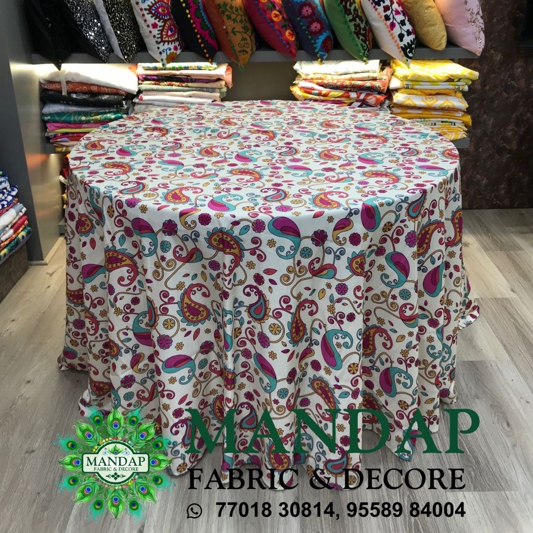 Digitally Printed Table Cover Premium 2 Way Stretch Fabric Design No. (TC - 018)