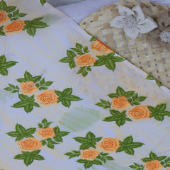 Roto Printed Fabrics Cheerful Yellow Roses Color