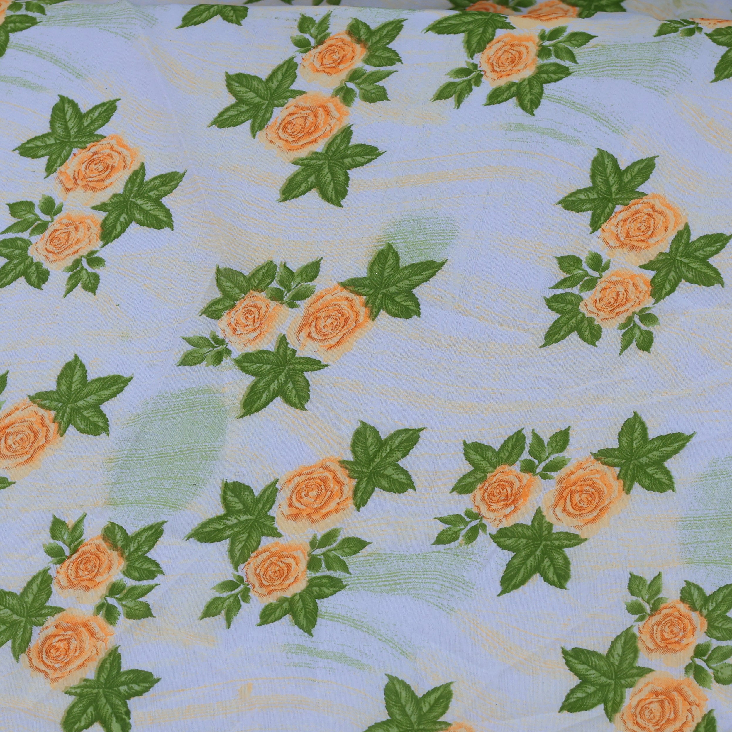 Roto Printed Fabrics Cheerful Yellow Roses Color