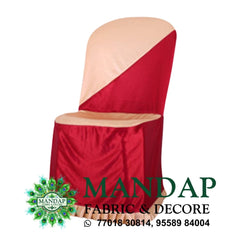 Chair Cover Dual Color Design (CC- 020) - Premium Chandni Fabric