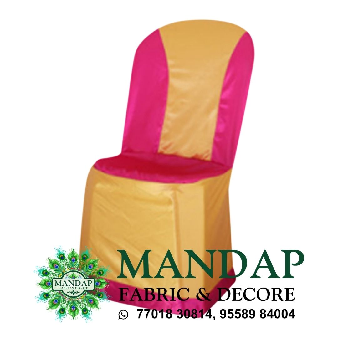 Chair Cover Dual Color Design (CC- 024) - Premium Chandni Fabric