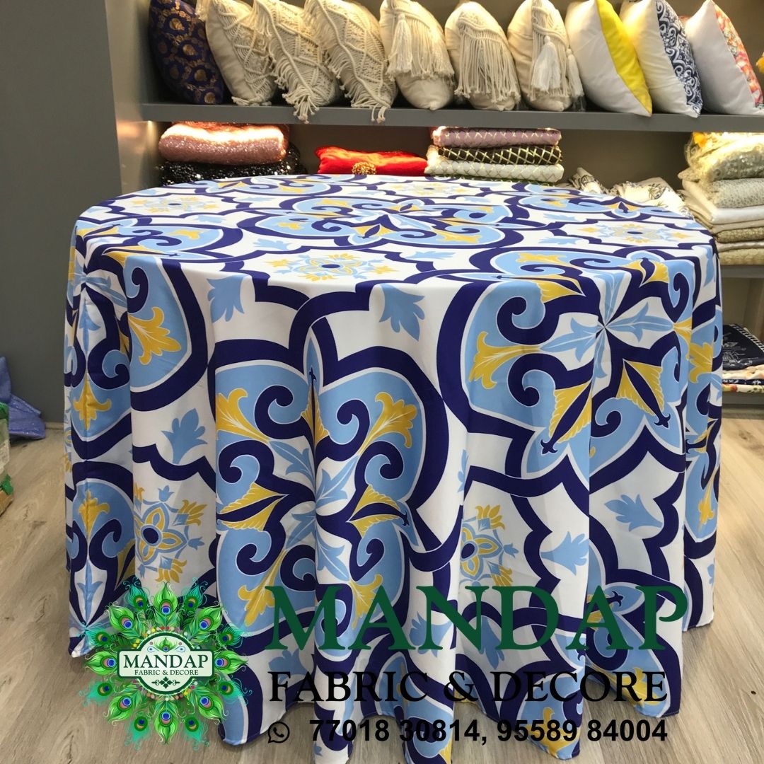 Digitally Printed Table Cover Premium 2 Way Stretch Fabric Design No. (TC - 025)