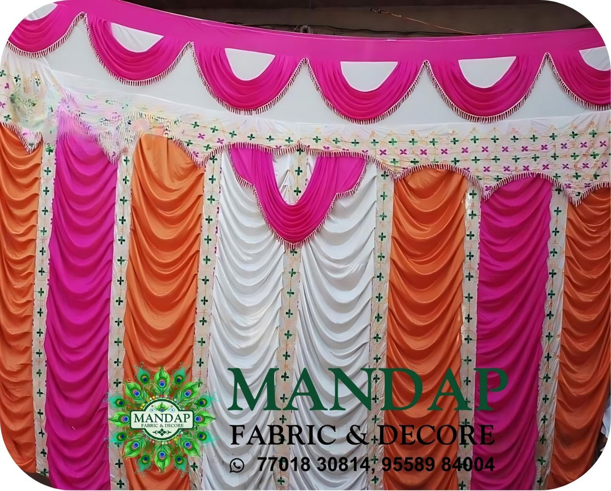 Mandap Sidewall Parda Fabric Design No.- (MSW -025) Made Of Bright Lycra - Customization Available