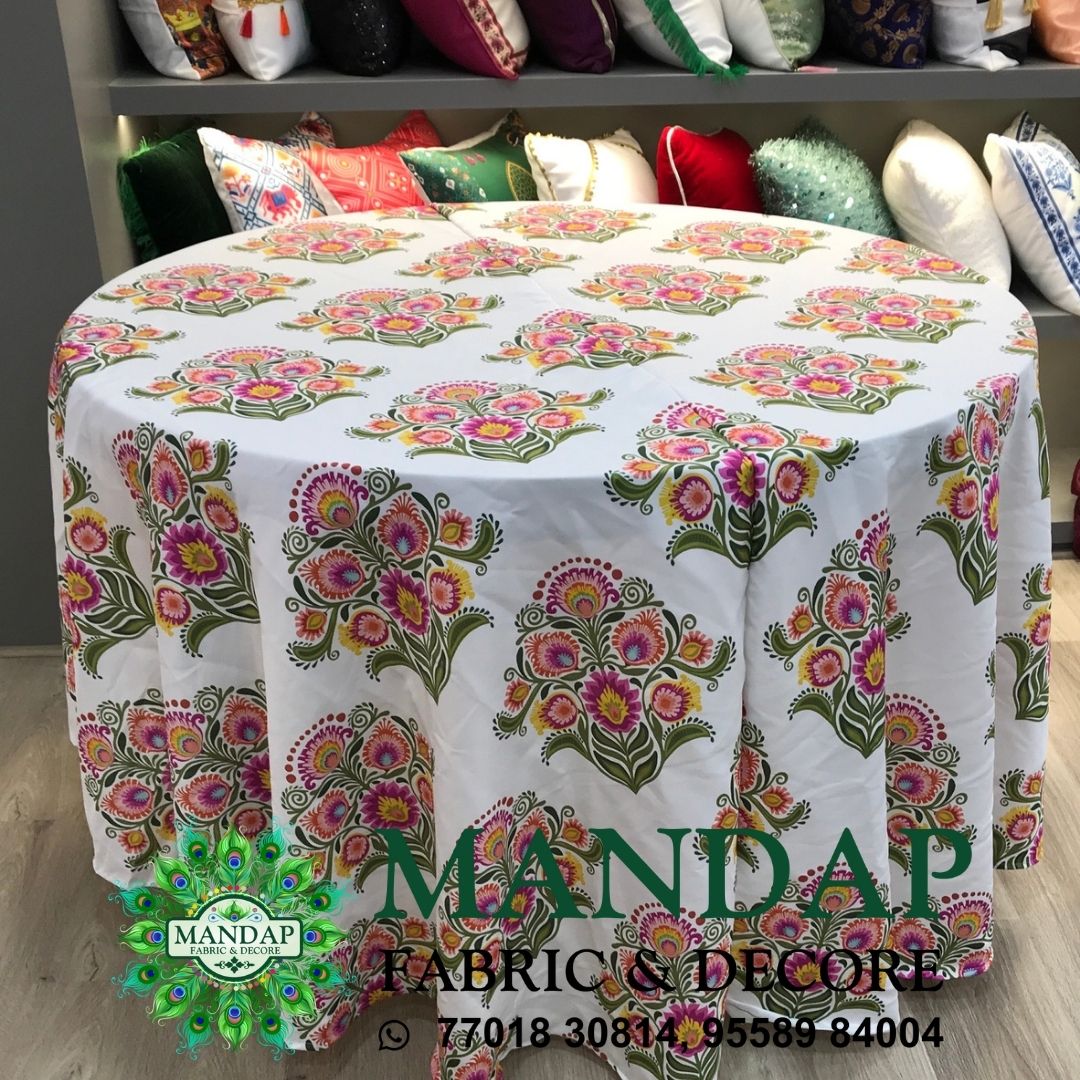 Digitally Printed Table Cover Premium 2 Way Stretch Fabric Design No. (TC - 026)