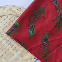 Roto Printed Fabrics Red Color