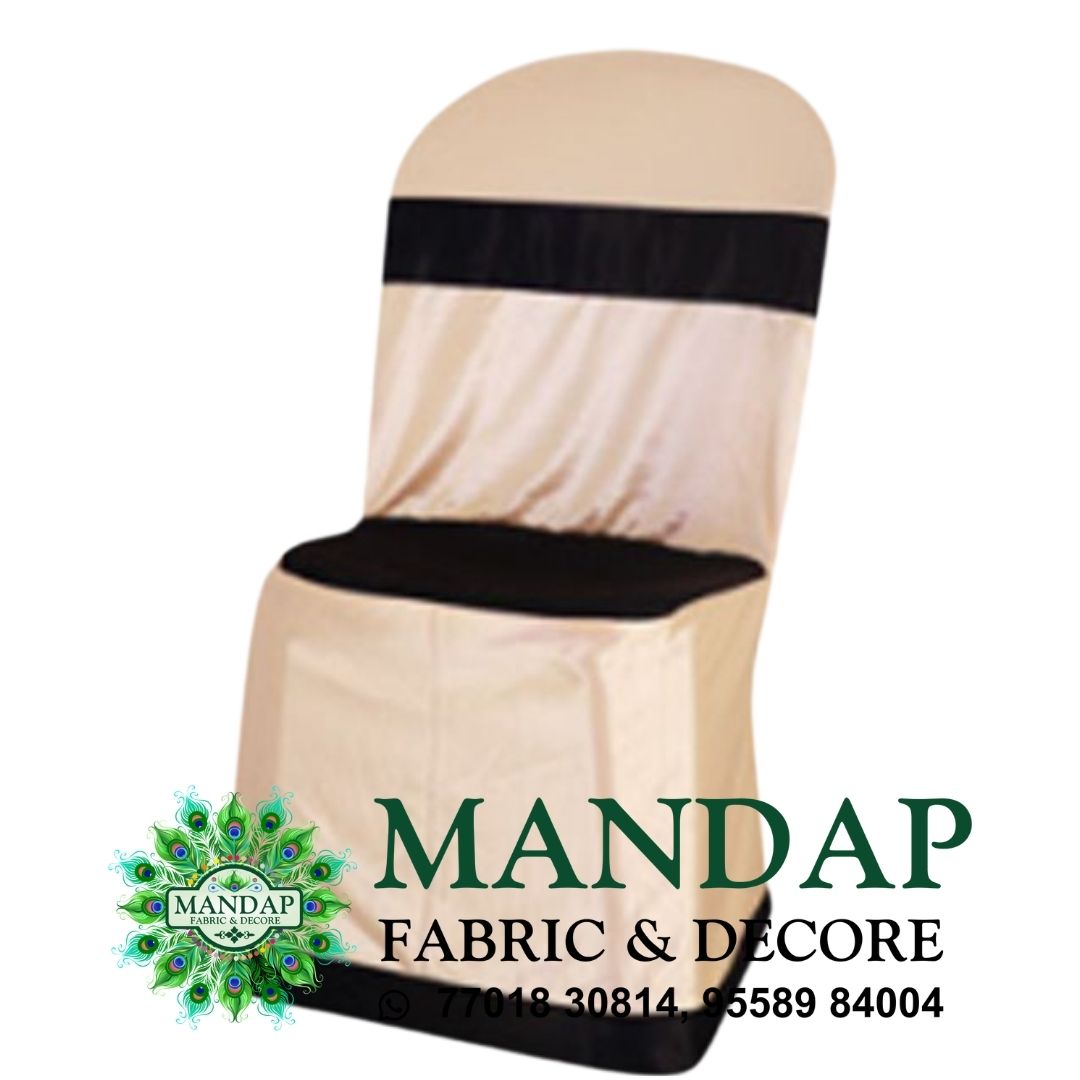 Chair Cover Dual Color Design (CC- 029) - Premium Chandni Fabric