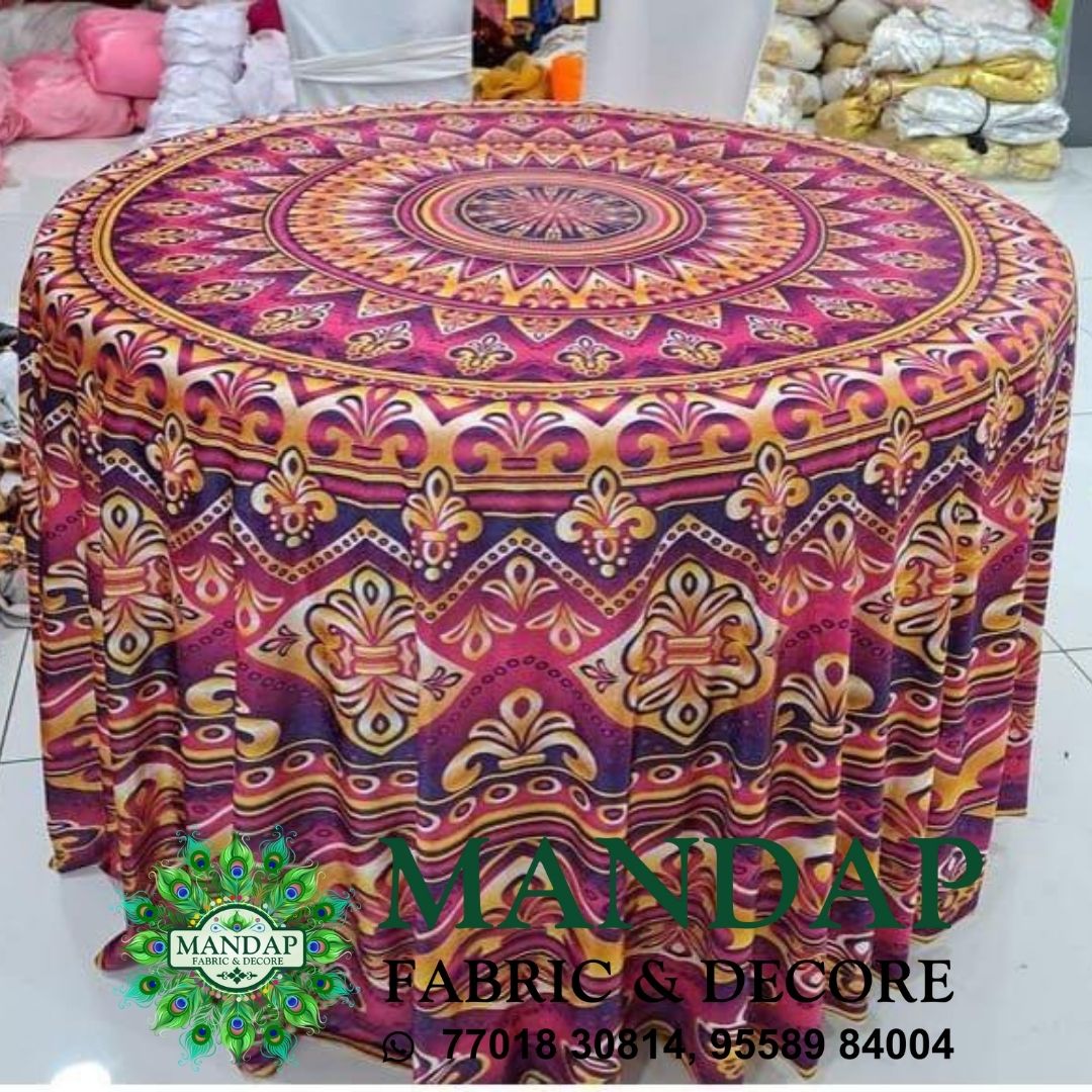 Digitally Printed Table Cover Premium 2 Way Stretch Fabric Design No. (TC - 030)