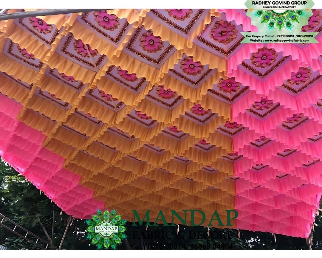 Ceiling Mandap Top Fabric 15ft * 15 Ft - Design No. (CMT - 032) - Customization Available