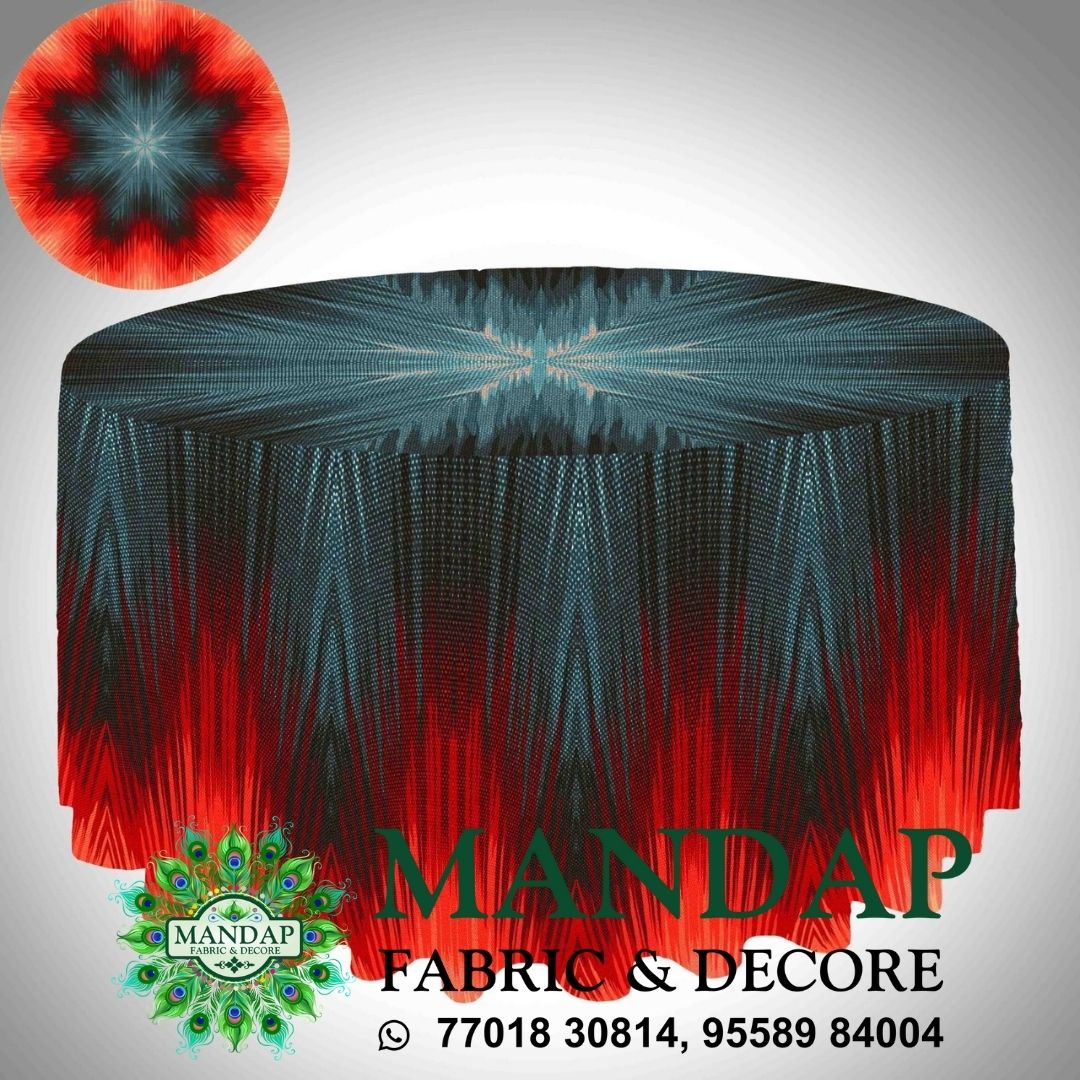 Digitally Printed Table Cover Premium 2 Way Stretch Fabric Design No. (TC - 032)