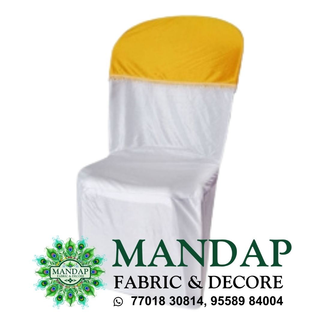 Chair Cover Dual Color Design (CC- 037) - Premium Chandni Fabric