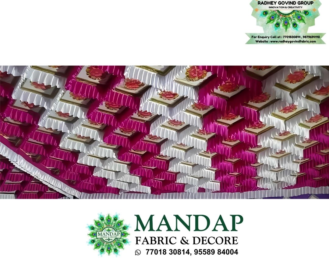 Ceiling Mandap Top Fabric 15ft * 15 Ft - Design No. (CMT - 038) - Customization Available