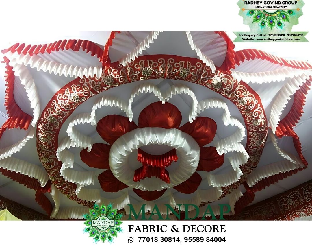 Ceiling Mandap Top Fabric 15ft * 15 Ft - Design No. (CMT - 040) - Customization Available