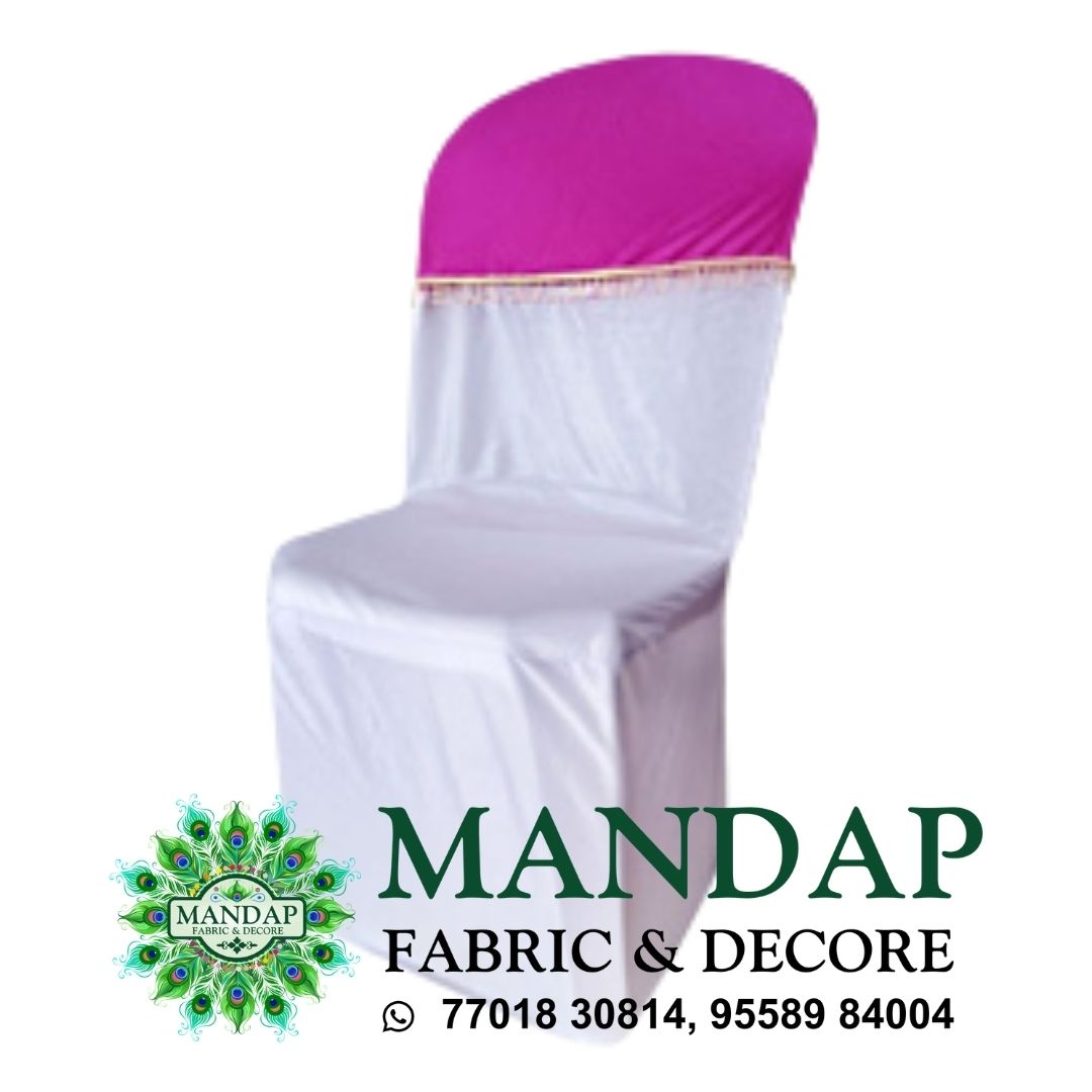 Chair Cover Dual Color Design (CC- 042) - Premium Chandni Fabric