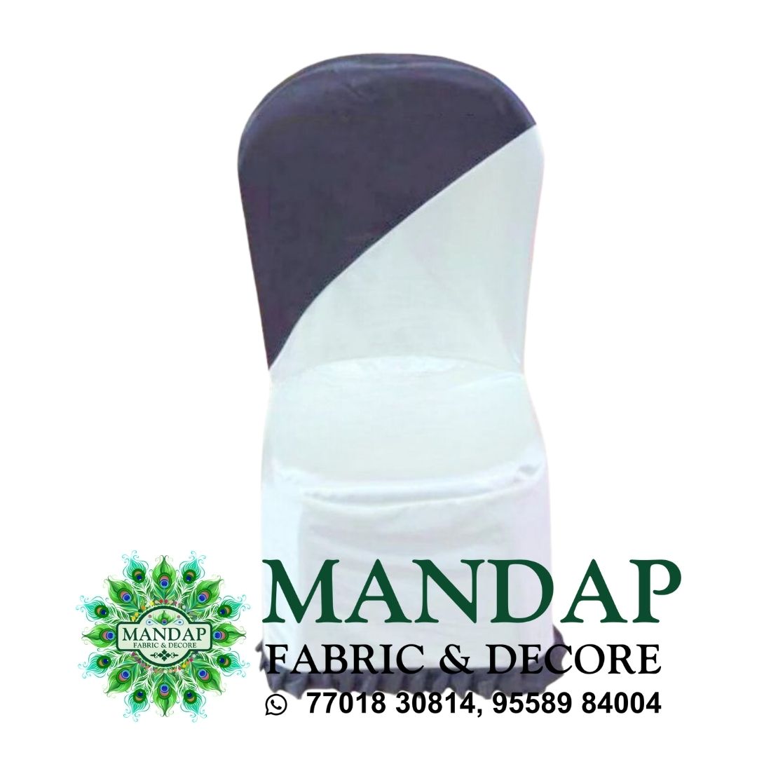 Chair Cover Dual Color Design (CC- 053) - Premium Chandni Fabric