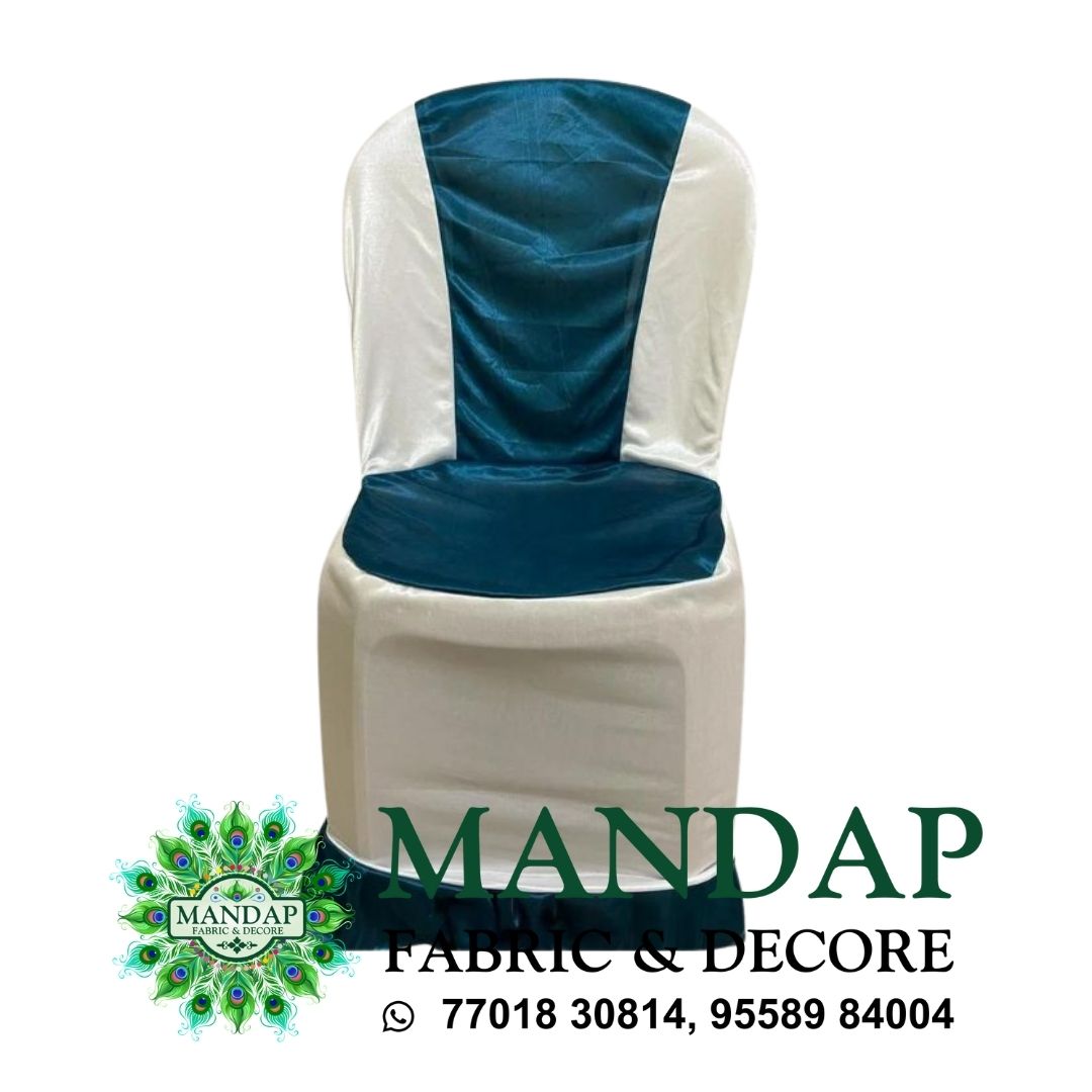 Chair Cover Dual Color Design (CC- 055) - Premium Chandni Fabric