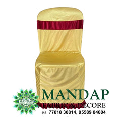 Chair Cover Dual Color Design (CC- 057) - Premium Chandni Fabric