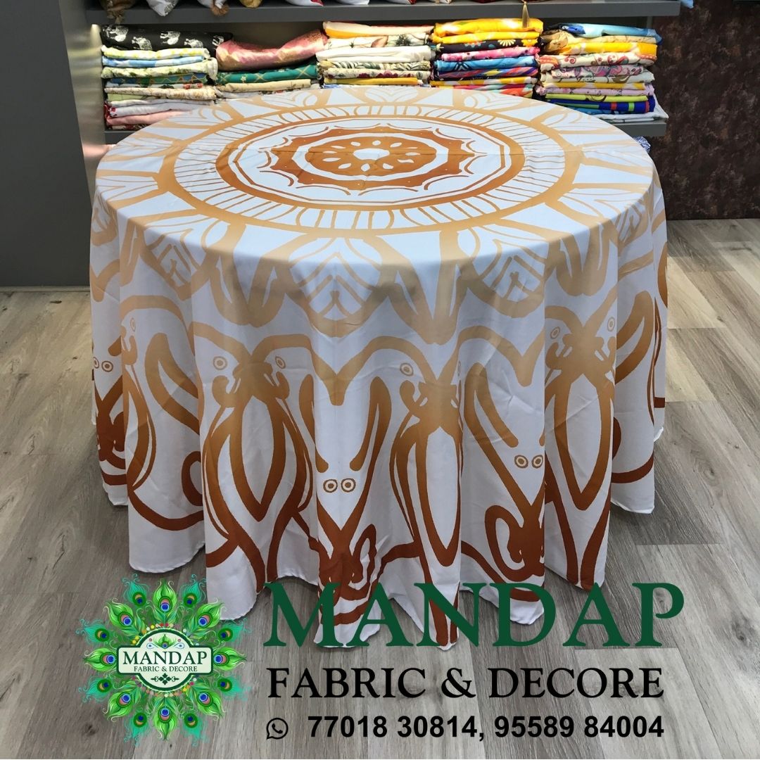 Digitally Printed Table Cover Premium 2 Way Stretch Fabric Design No. (TC - 065)