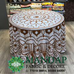 Digitally Printed Table Cover Premium 2 Way Stretch Fabric Design No. (TC - 066)