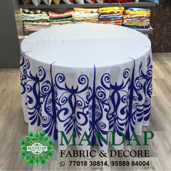 Digitally Printed Table Cover Premium 2 Way Stretch Fabric Design No. (TC - 072)