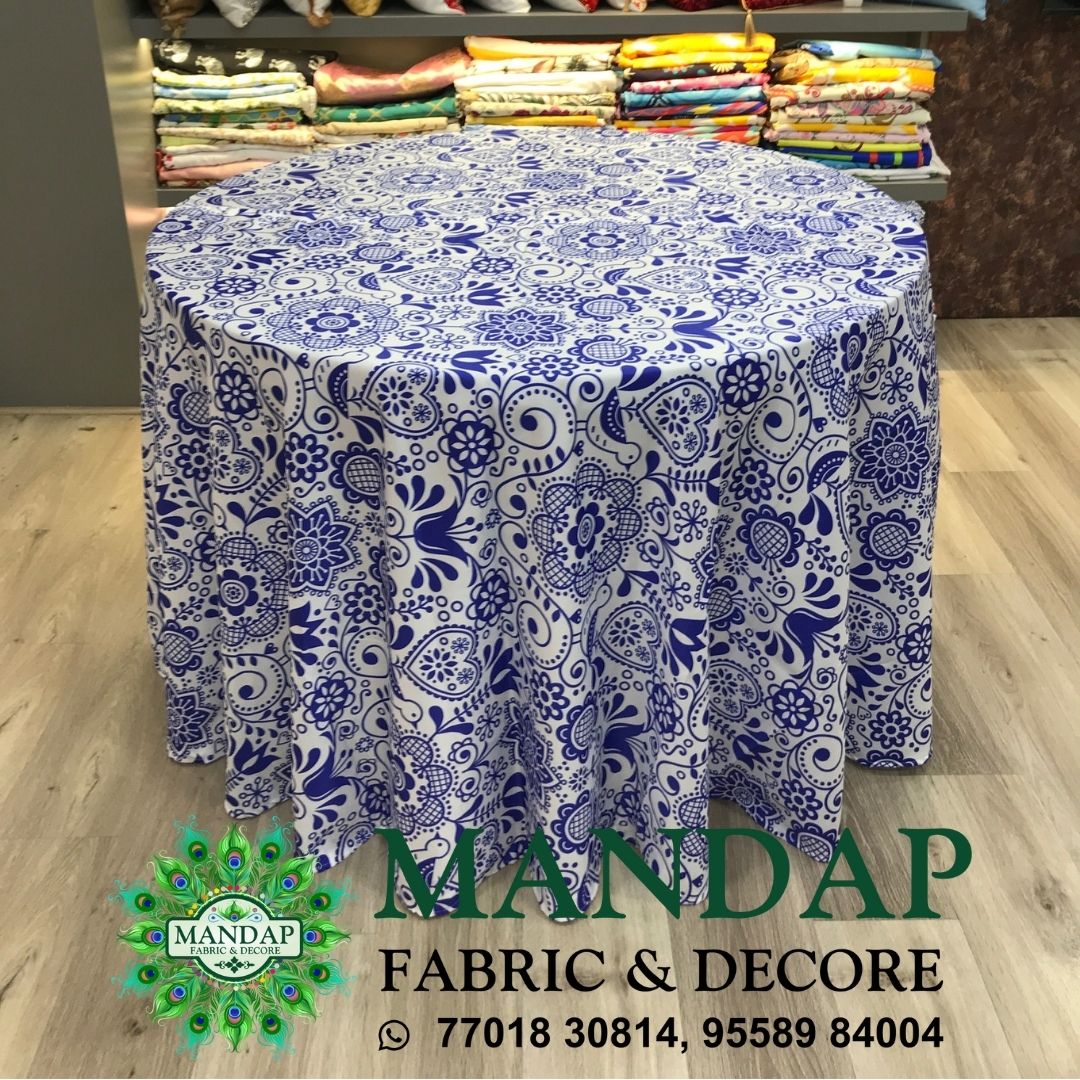 Digitally Printed Table Cover Premium 2 Way Stretch Fabric Design No. (TC - 075)