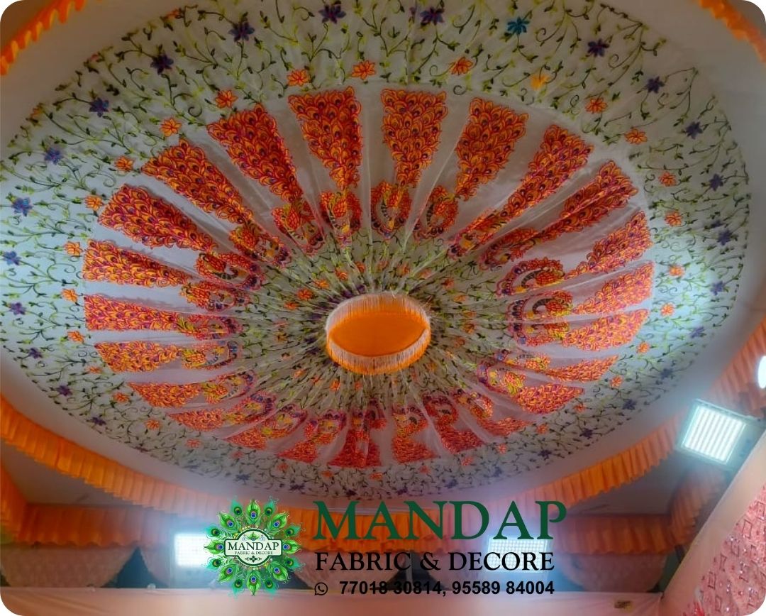 Ceiling Mandap Top Fabric 15ft * 15 Ft - Design No. (CMT - 077) - Customization Available