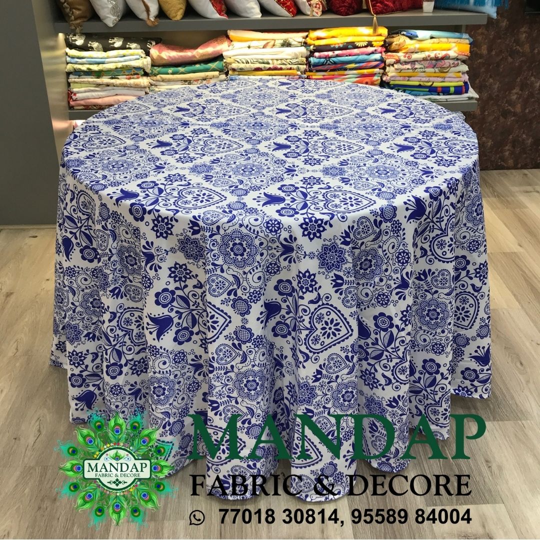 Digitally Printed Table Cover Premium 2 Way Stretch Fabric Design No. (TC - 077)