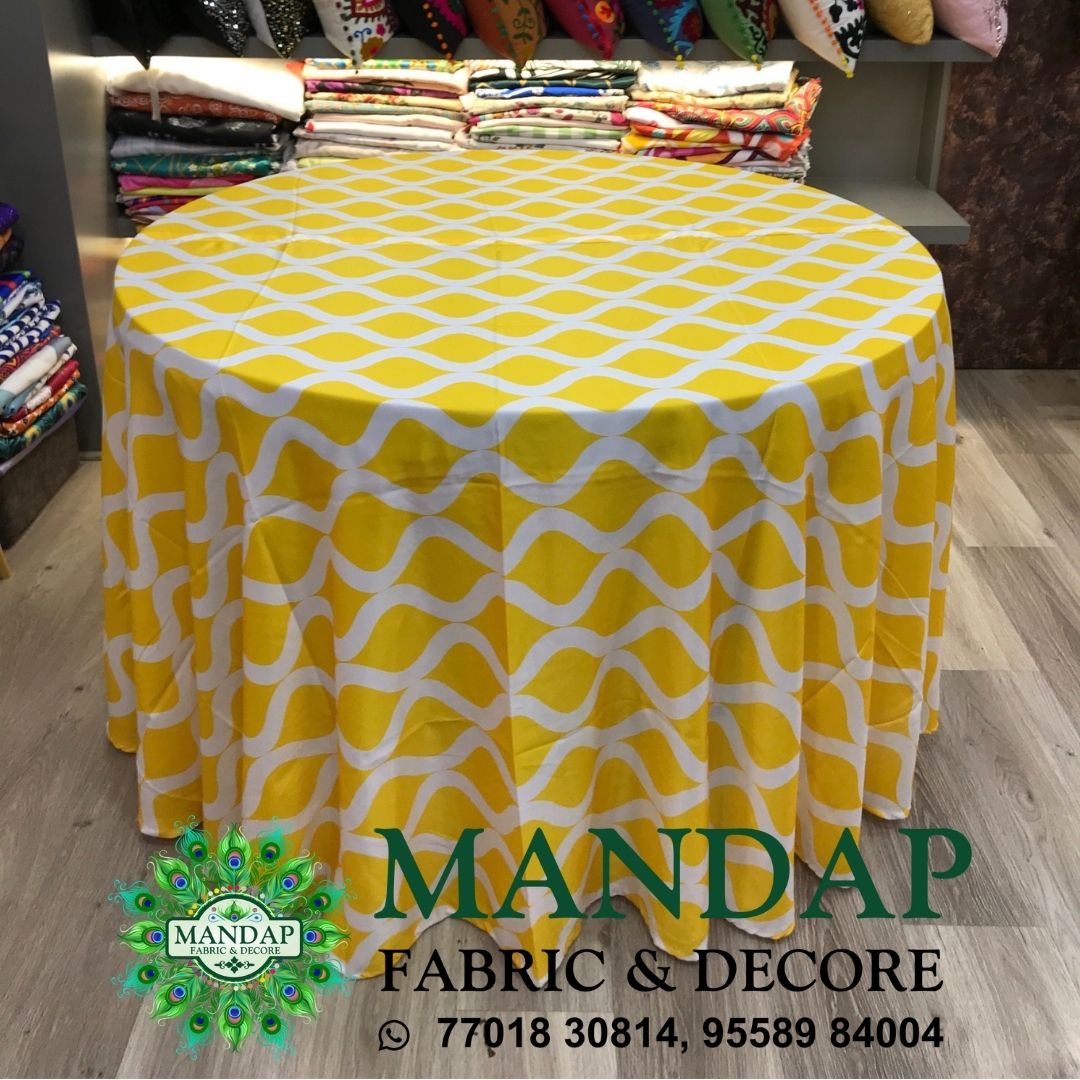 Digitally Printed Table Cover Premium 2 Way Stretch Fabric Design No. (TC - 086)