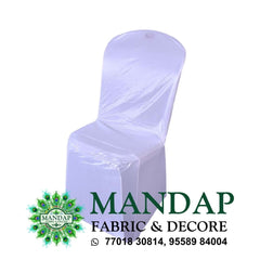 Chair Cover Single Color Design (CC- 86) - Super White Plain Premium Fabric