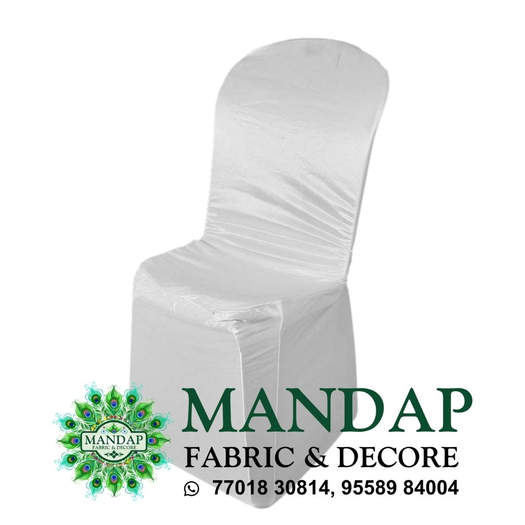 Chair Cover Single Color Design (CC- 087) - Premium Chandni Fabric