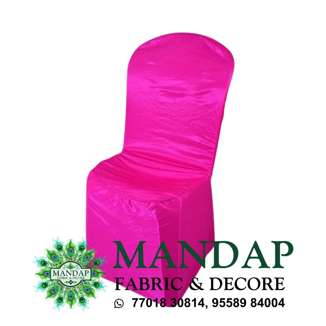 Chair Cover Single Color Design (CC- 088) - Premium Chandni Fabric