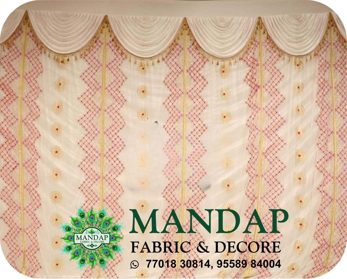 Mandap Sidewall Parda Fabric Design No.- (MSW -088) Made Of Bright Lycra - Customization Available