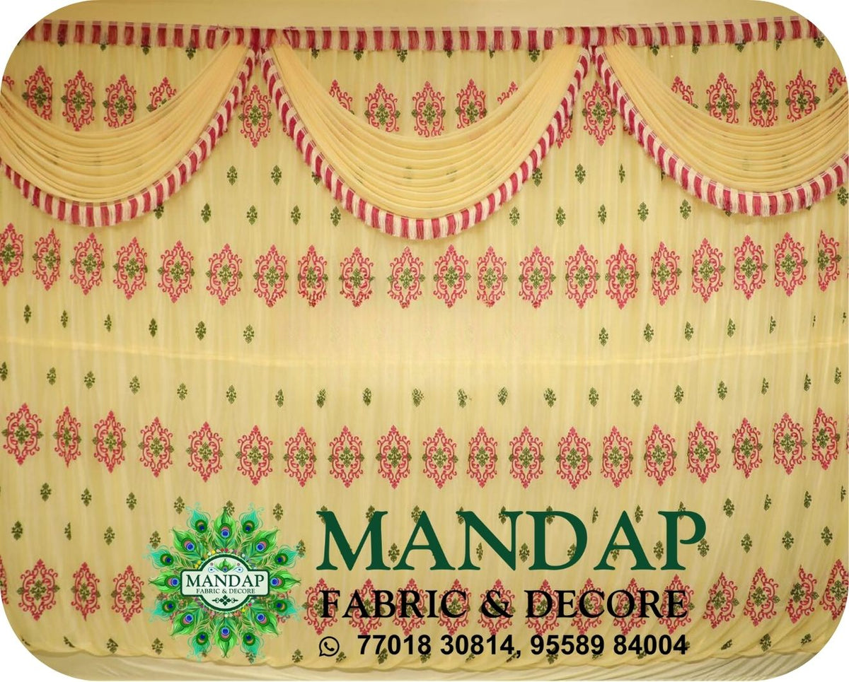 Mandap Sidewall Parda Fabric Design No.- (MSW -089) Made Of Bright Lycra - Customization Available