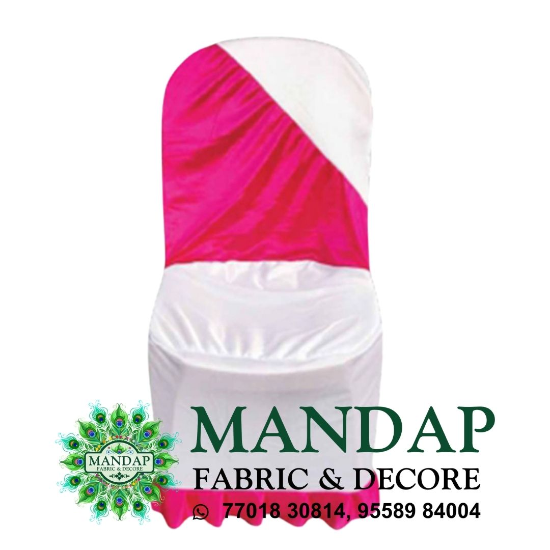 Chair Cover Dual Color Design (CC- 008) - Premium Chandni Fabric