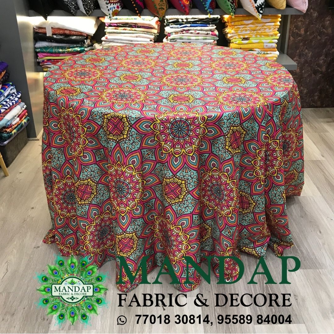 Digitally Printed Table Cover Premium 2 Way Stretch Fabric Design No. (TC - 090)