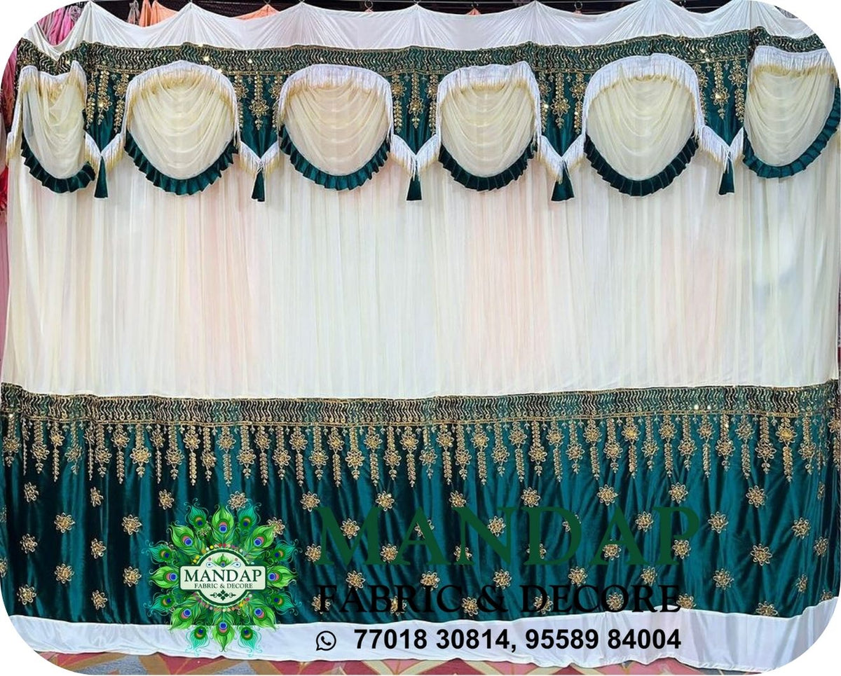 Mandap Sidewall Parda Fabric Design No.- (MSW -090) Made Of Velvet And Bright Lycra - Customization Available