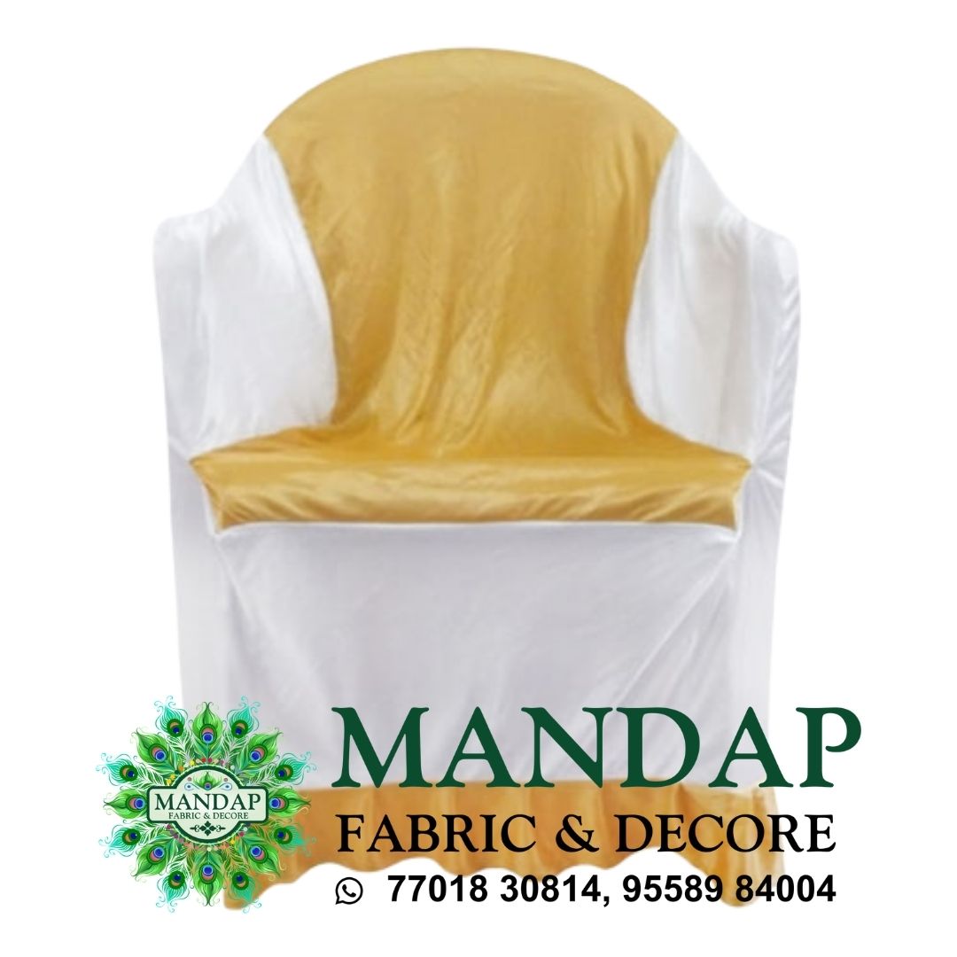 Chair Cover Duel Color Design (CC- 096) - Premium Chandni Fabric With Handle