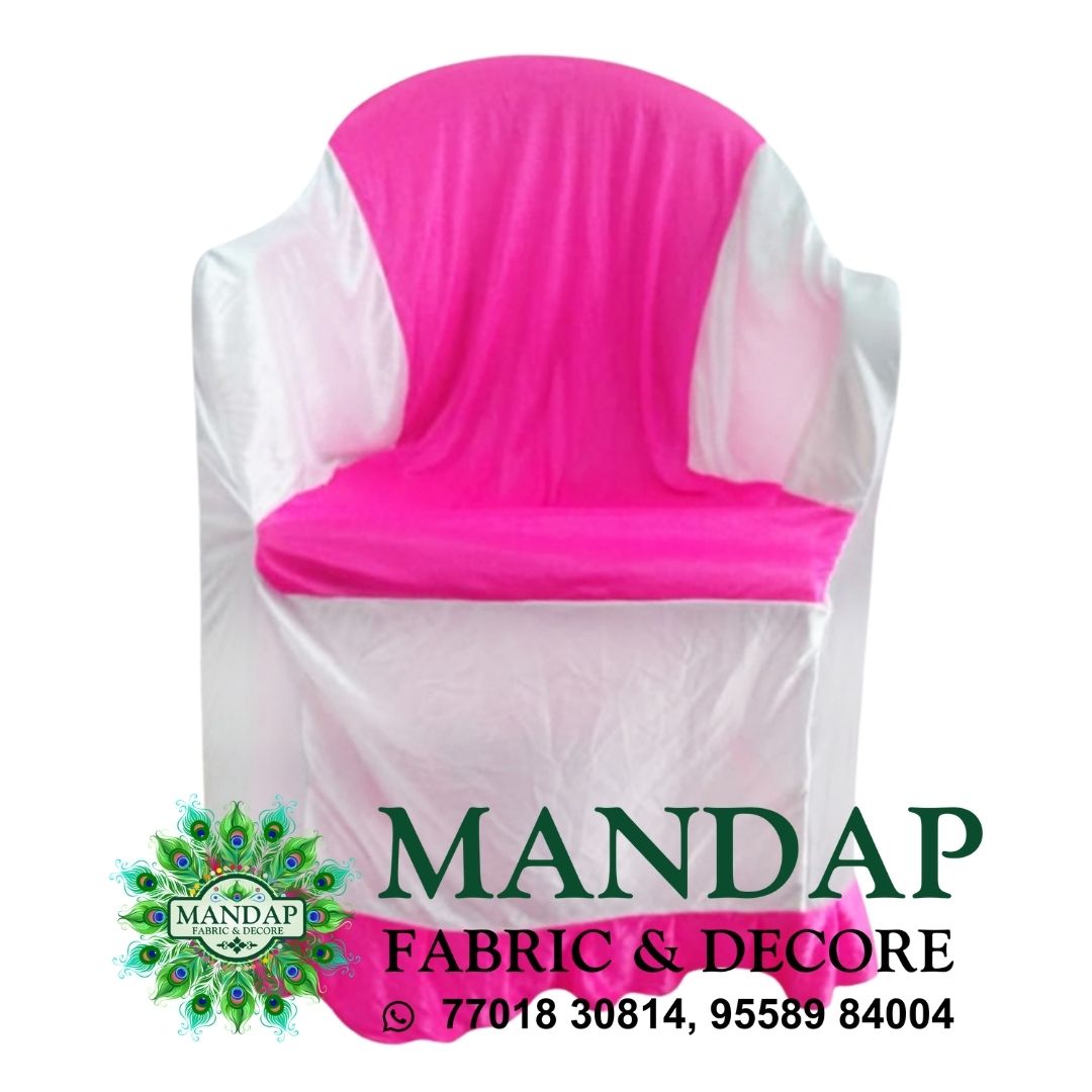 Chair Cover Duel Color Design (CC- 097) - Premium Chandni Fabric With Handle