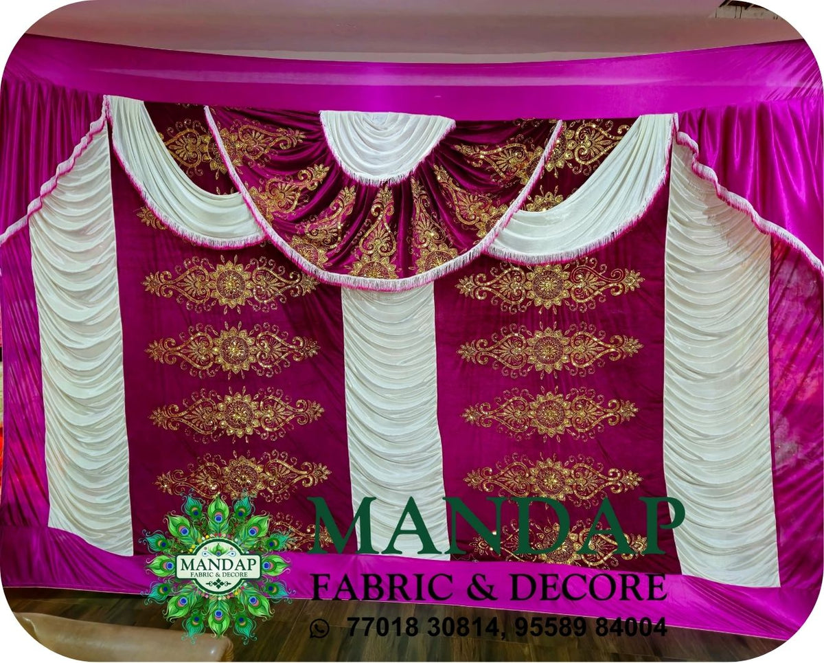 Mandap Sidewall Parda Fabric Design No.- (MSW -213) Made Of Velvet And Bright Lycra - Customization Available