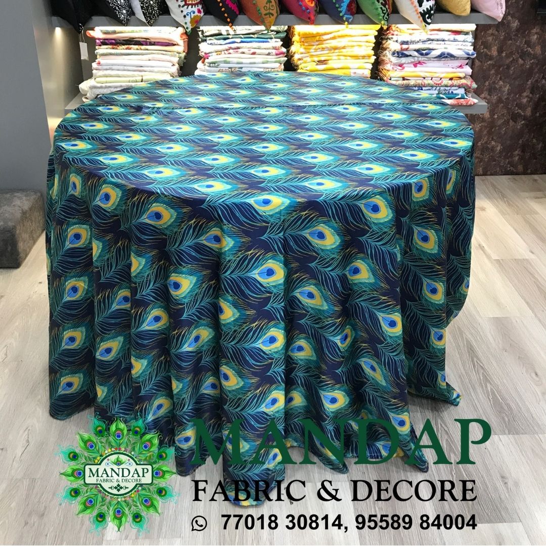 Digitally Printed Table Cover Premium 2 Way Stretch Fabric Design No. (TC - 099)