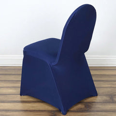 Spandex 4 Way Fabric Chair Cover Design (SCC- 48) - Navy Blue Color Stretch Fabric 180 GSM